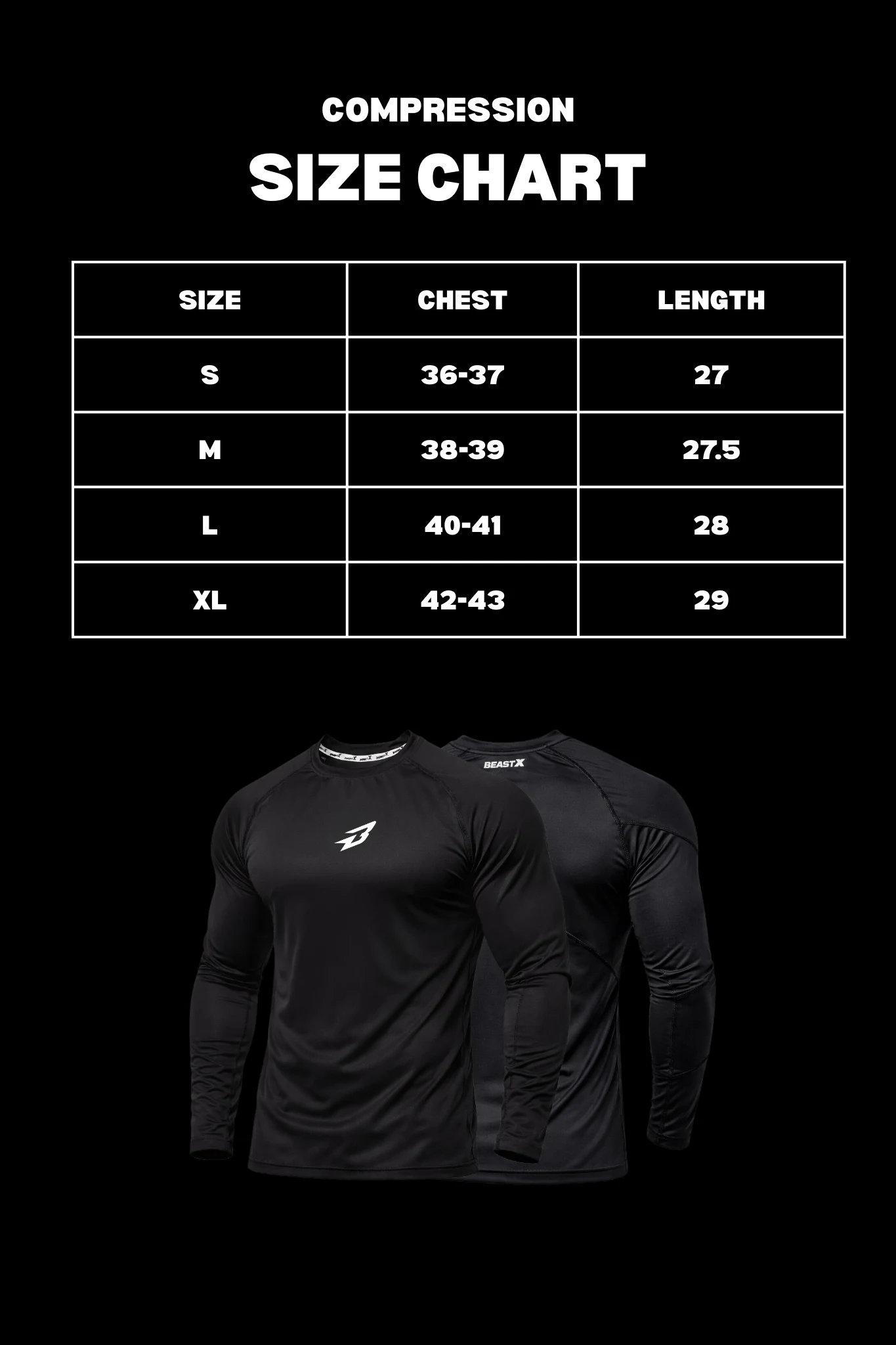 Compression Size chart