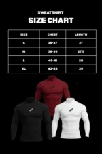 Sweatshirt Size chart