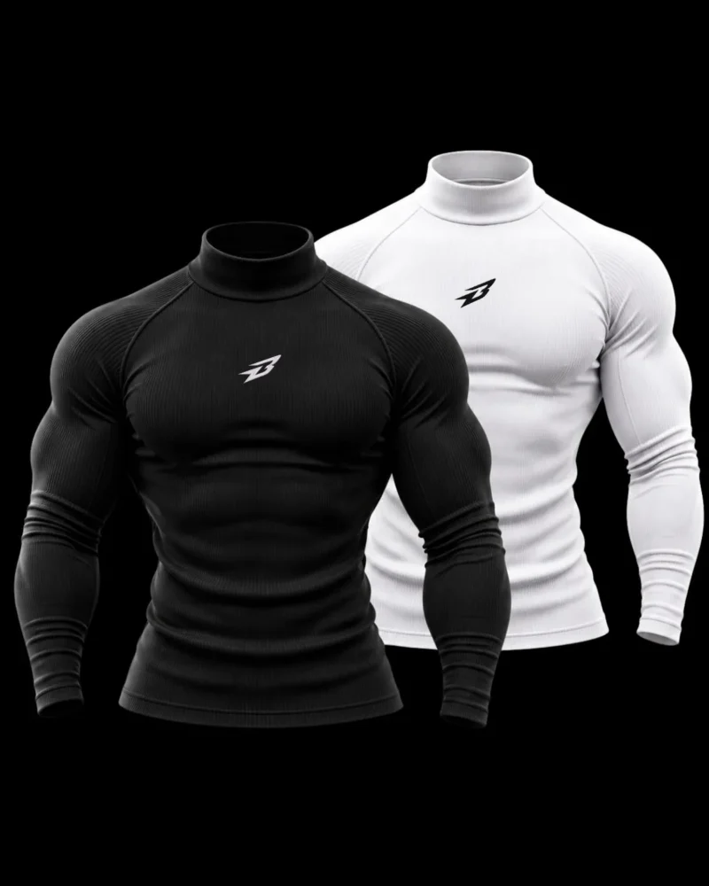 Ribbed tshirt black white