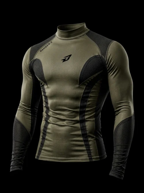 BeastX Renger-X Edition black compression t-shirt for men with smart NFC gymwear technology